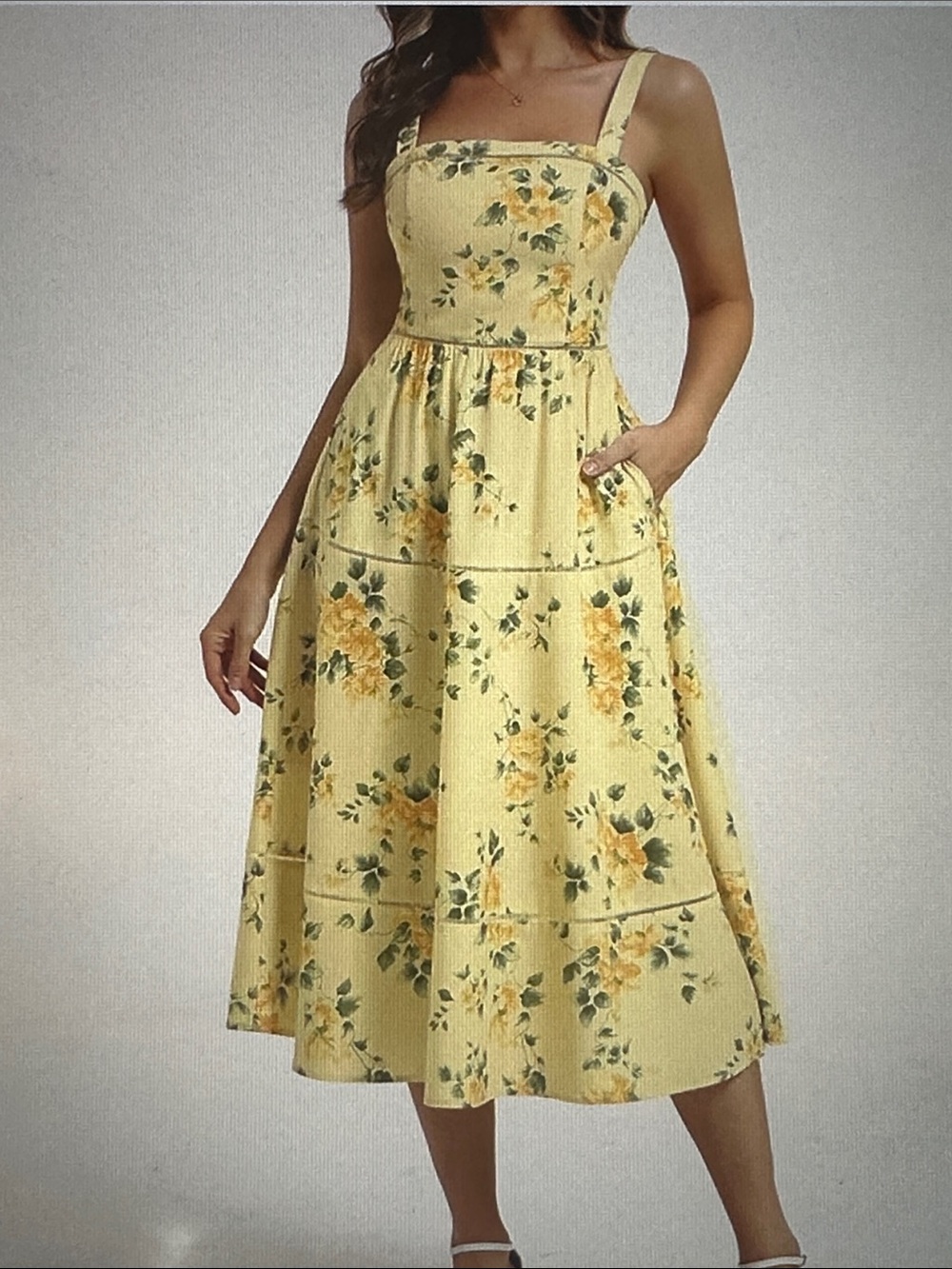 Women’s Floral Sundress - Yellow Floral size M - Picture 2 of 10